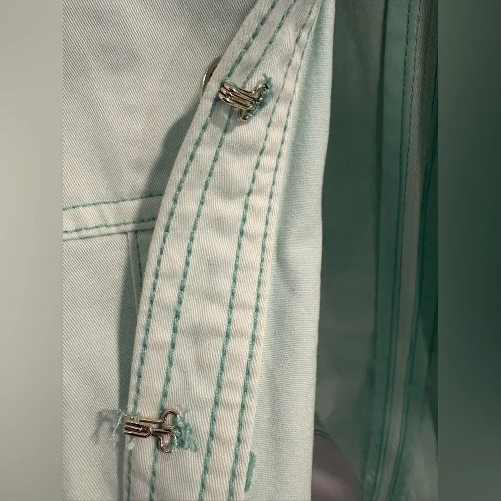 White House Black Market Light Mint Green Jacket Beautifully Military Style - Picture 16 of 16